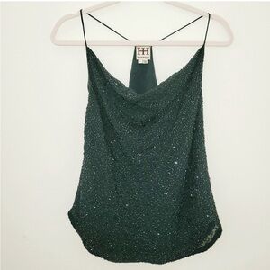 Haute Hippie Green Sequin Camisole sz M